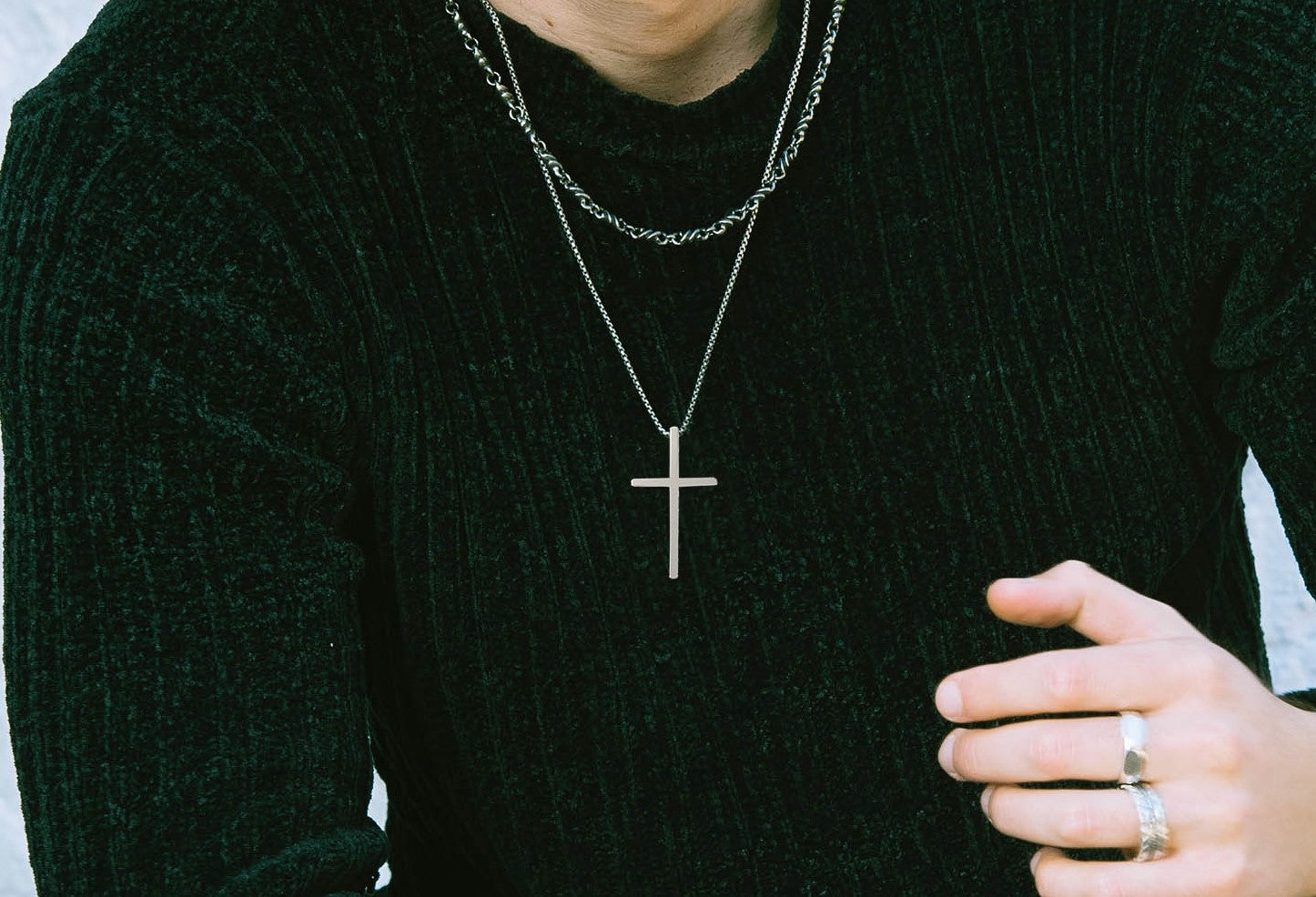 Double Chain 'Simple Cross' - Superior Bracelets