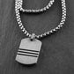 Dog Tag Kette 'Stripes' | Herren Halskette aus Edelstahl