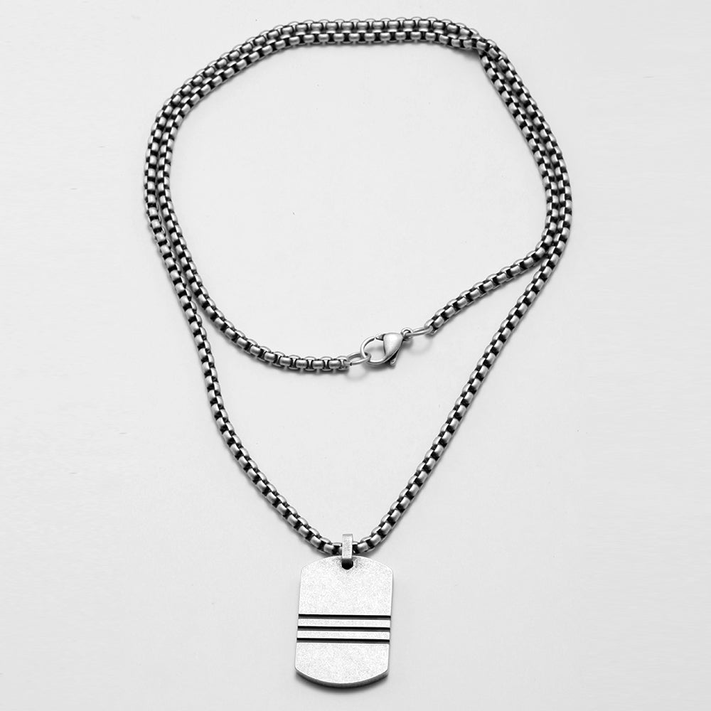 Dog Tag Kette 'Stripes' | Herren Halskette aus Edelstahl
