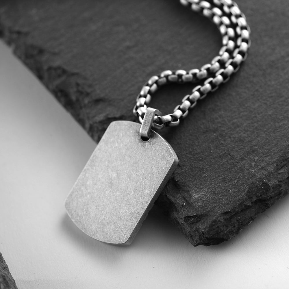 Dog Tag Kette 'Stripes' | Herren Halskette aus Edelstahl
